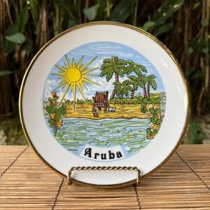 Aruba Souvenir Decorative Plate 7.5" Made In Germany‎ Home Decor Travel